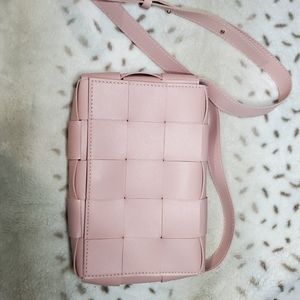 Pink woven cross body